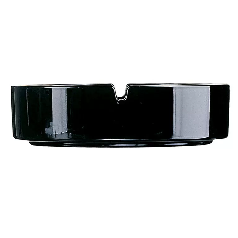 Asbak Arcoroc   6 Stuks Stapelbaar Set Zwart Glas