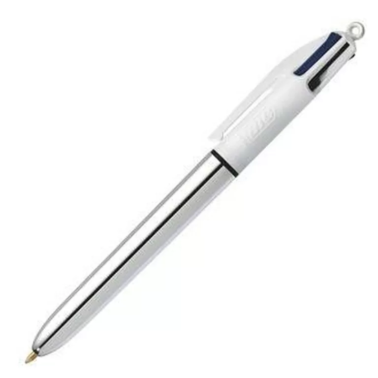 Pen Bic Shine Silver Wit Zilverkleurig (12 Onderdelen)