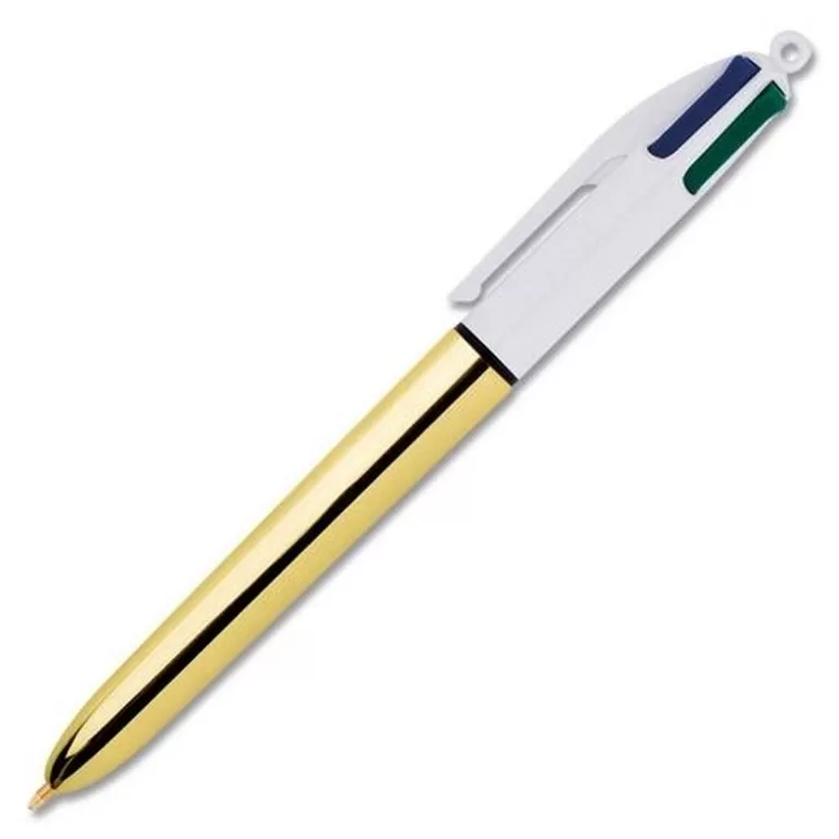 Pen Bic Wit Gouden (12 Onderdelen)