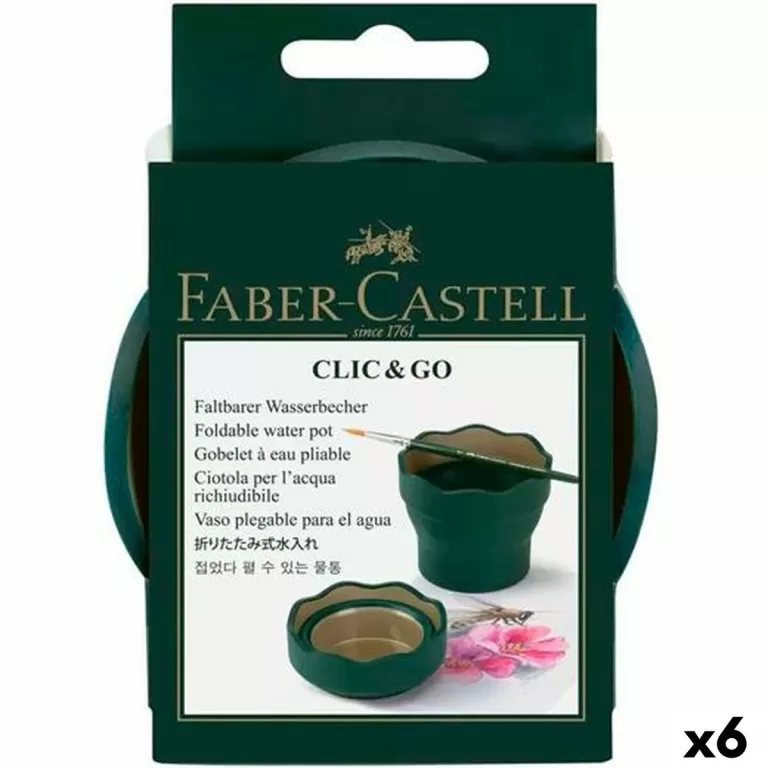 Glas Faber-Castell Clic & Go Opvouwbaar Donkergroen (6 Stuks)