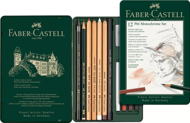 Faber Castell FC-112975 Pitt Monochrome Set Faber-Castell 12-delig Medium