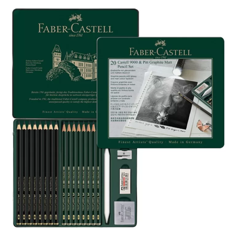 Faber Castell FC-115224 Castell 9000 en Pitt Grafietpotloden 16 Stuks