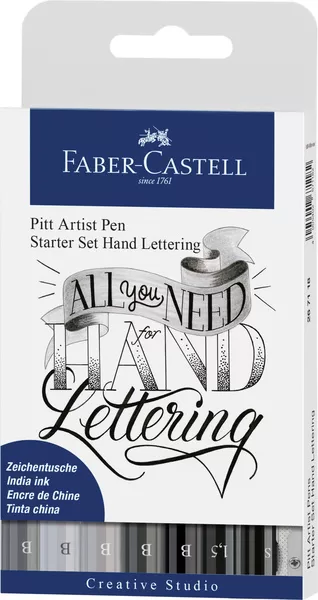 Faber Castell FC-267118 Tekenstift Faber-Castell Pitt Artist Pen Handlettering 8-delig Basisetui