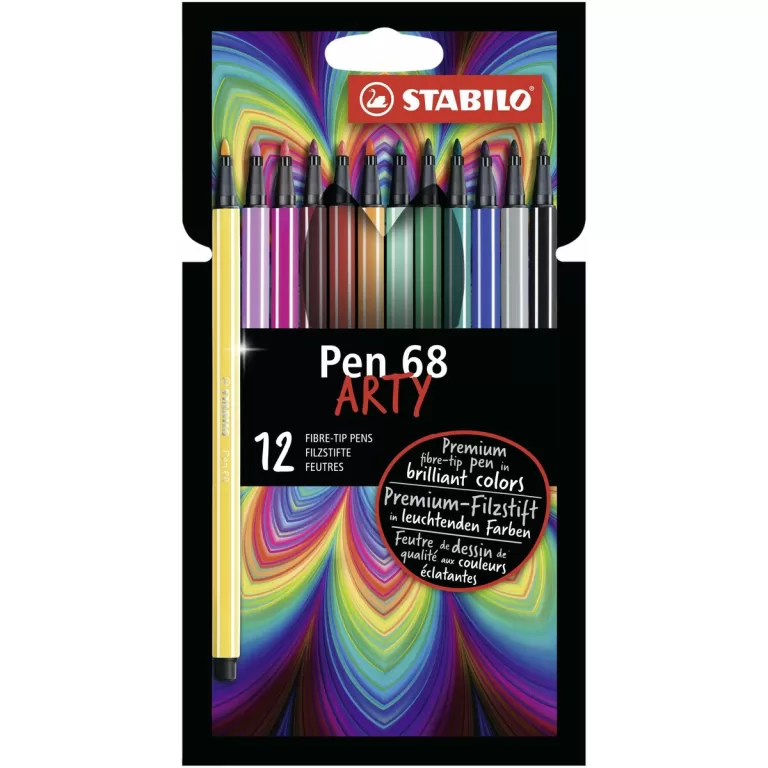 Set Viltstiften Stabilo Pen 68 ARTY 12 Onderdelen Multicolour