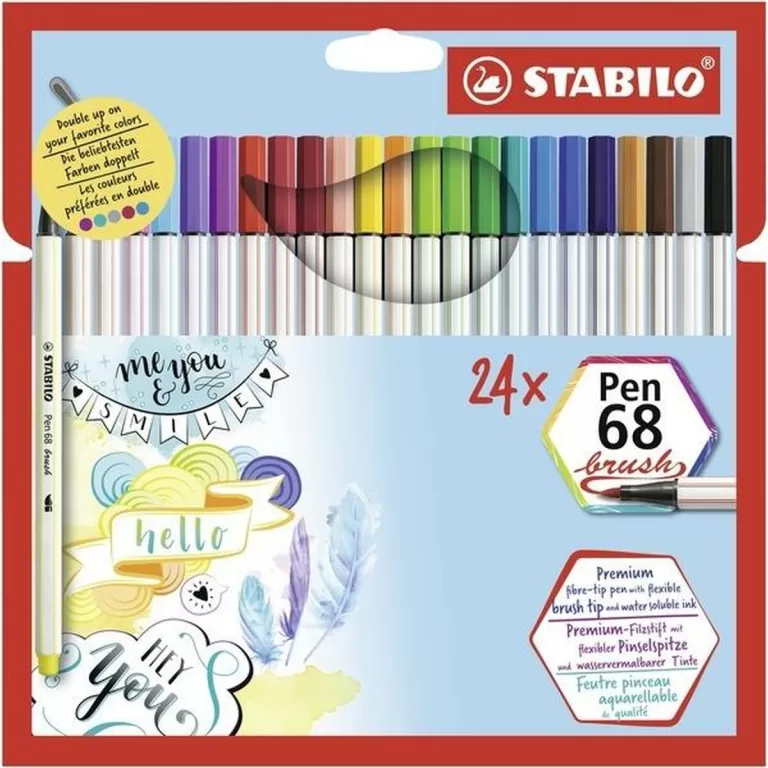 Set Viltstiften Stabilo Pen 68 brush Doosje