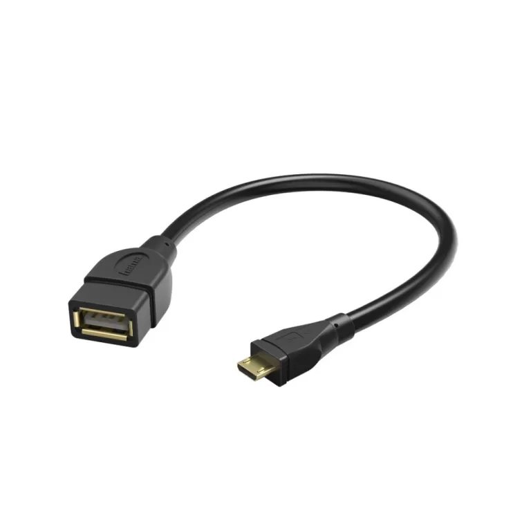 Hama USB-2.0-adapterkabel OTG Micro-B-stekker - A-bus 15 Cm Zwart