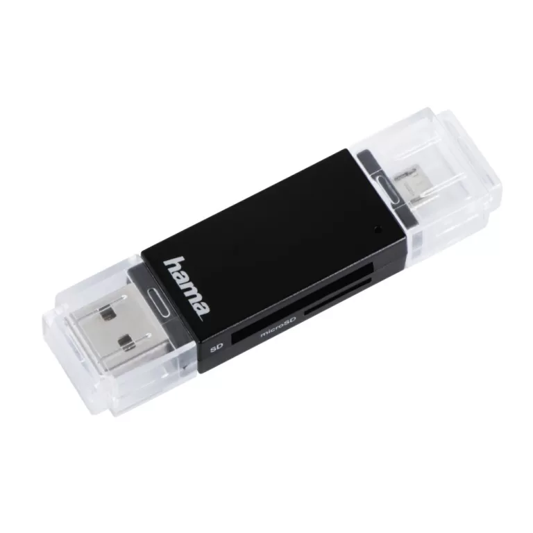 Hama USB-2.0-OTG-kaartlezer Basic SD/microSD Zwart