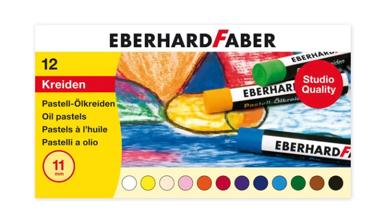 Eberhard Faber EF-522012 Oliepastelkrijt 11mm 12 Stuks Assorti