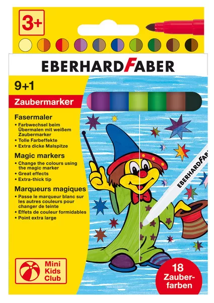 Eberhard Faber EF-551010 Viltstift Magic Marker 9 Kleuren En 1 Tovermarker