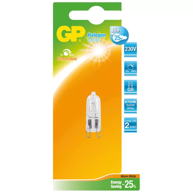 Gp GP-048121-HL Halogeenlamp Capsule Netspanning Energiebesparend G9 20 W