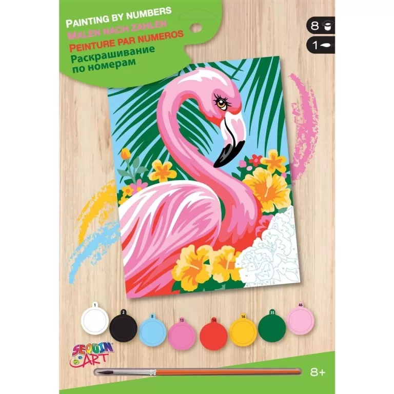 Sequin Art Schilderen op Nummer Flamingo