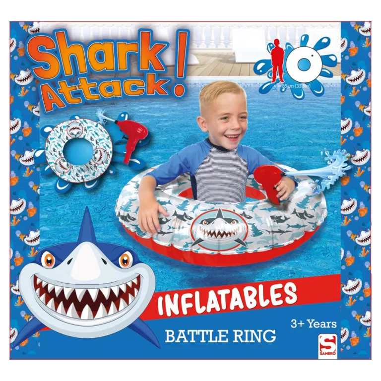 Shark Attack Battle Ring Zwemband met Waterpistool 85 cm