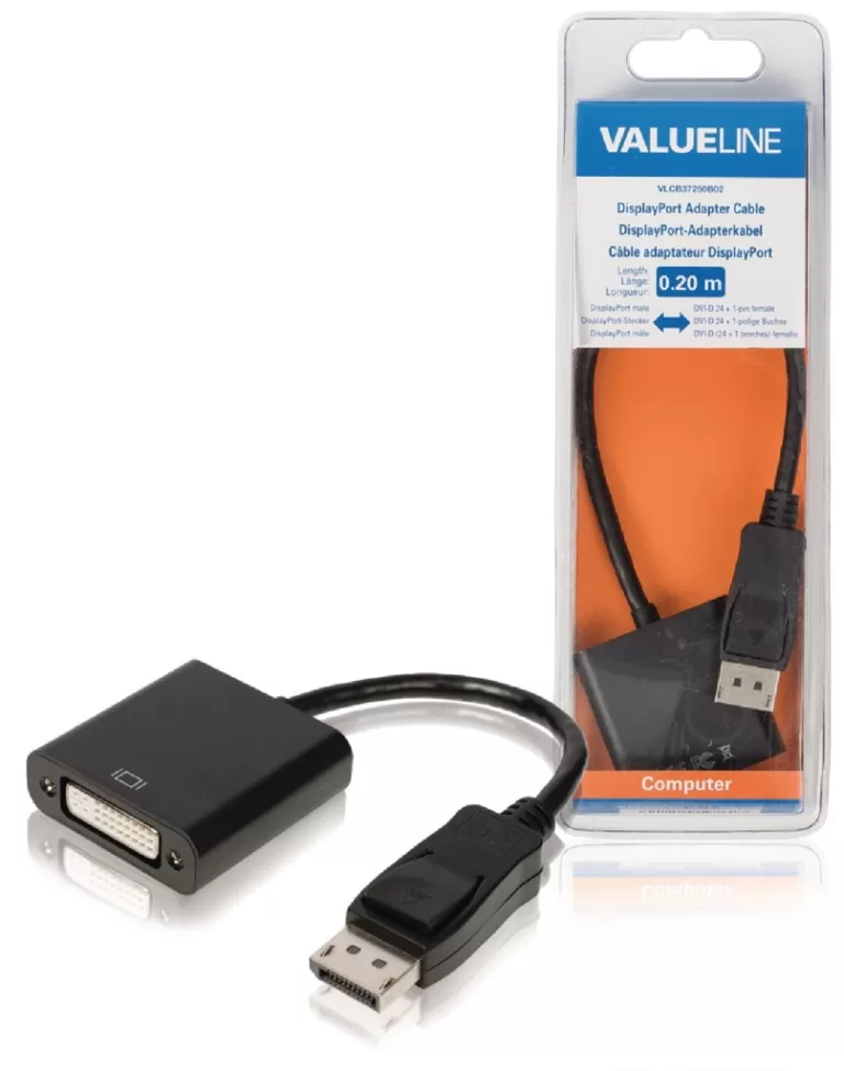 Valueline VLCB37250B02 Displayport-adapterkabel Displayport Mannelijk - Dvi-d 24 + 1-pins Vrouwelijk 0