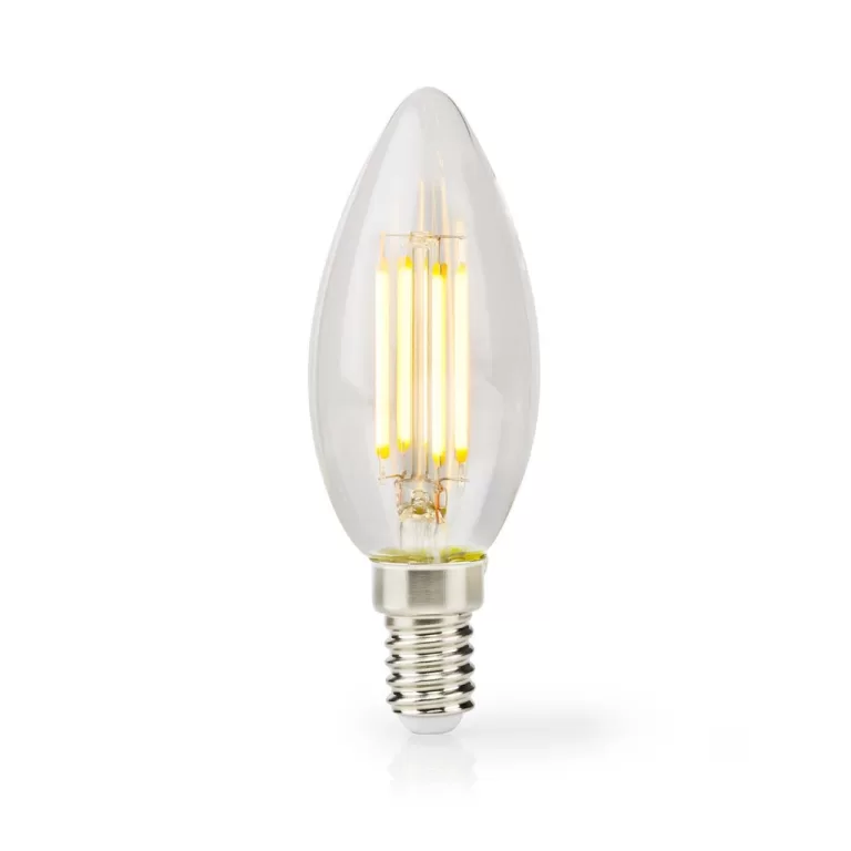 Nedis LBFE14C352 Led-filamentlamp E14 Kaars 4.5 W 470 Lm 2700 K Warm Wit Aantal Lampen In Verpakking: 1 Stuks Doorzichtig