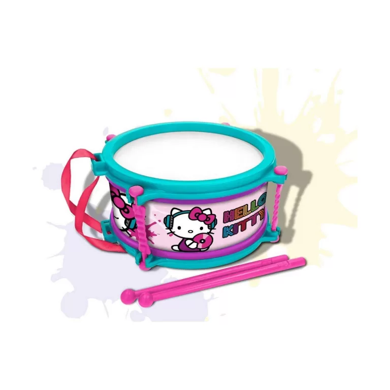 Trommel Hello Kitty Blauw Roze 16 cm