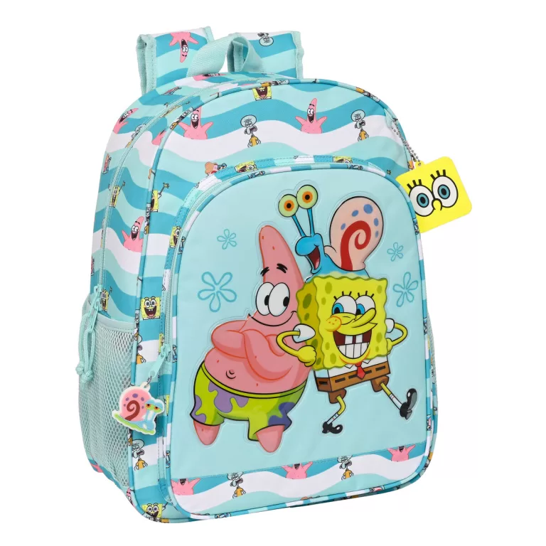 Schoolrugzak Spongebob Stay positive Blauw Wit (33 x 42 x 14 cm)