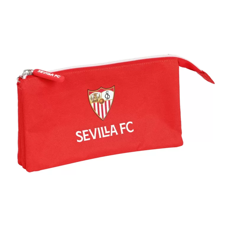 Pennenetui met 3 vakken Sevilla Fútbol Club Rood (22 x 12 x 3 cm)