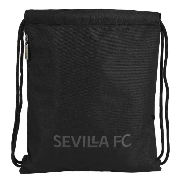 Rugtas met Koordjes Sevilla Fútbol Club Teen 35 x 40 x 1 cm Zwart
