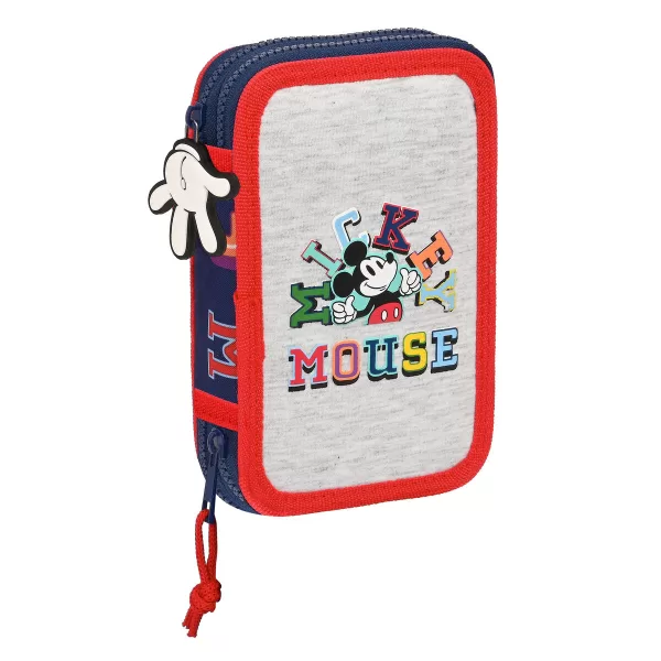 Schooletui met Accessoires Mickey Mouse Clubhouse Only one Marineblauw (12.5 x 19.5 x 4 cm) (28 pcs)