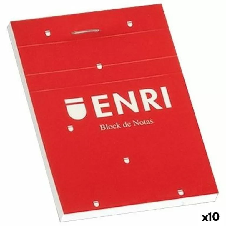 Schrijfblok ENRI Rood A6 80 Lakens (10 Stuks)