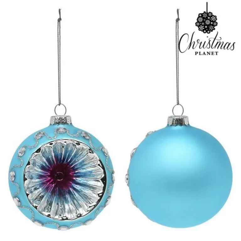 Kerstballen 8 cm (2 uds) Kristal Blauw