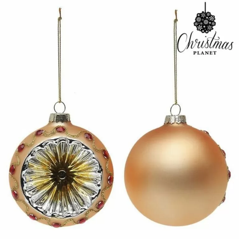 Kerstballen 8 cm (2 uds) Kristal Gouden