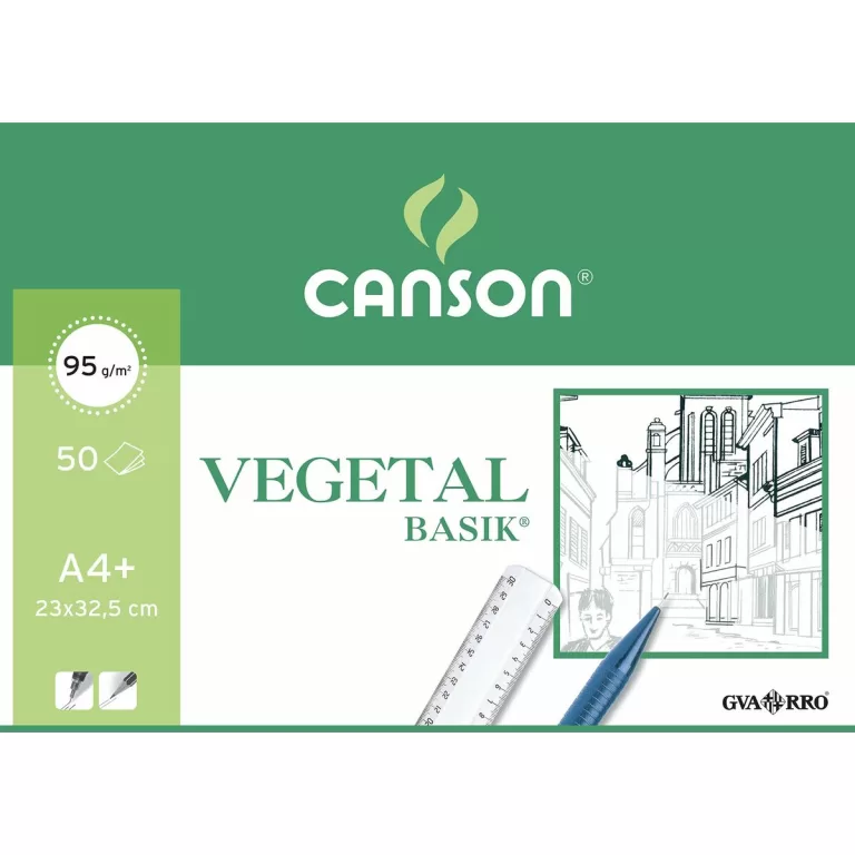 Tekenblok Canson Plantaardig papier A4+ 50 Lakens (23 x 32