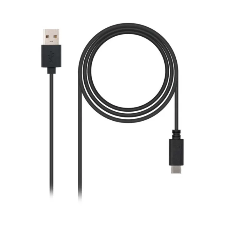 Kabel USB A naar USB C NANOCABLE 10.01.210 Zwart