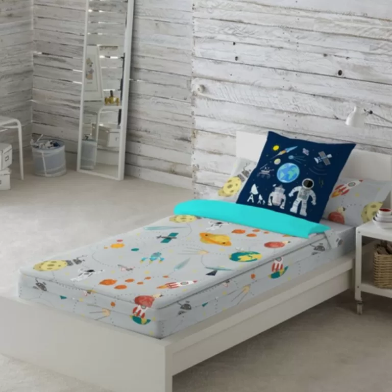 Gewatteerd beddengoed met ritssluiting Cool Kids Localization_B07SS8DGTS (90 x 190 cm) (Bed van 90)