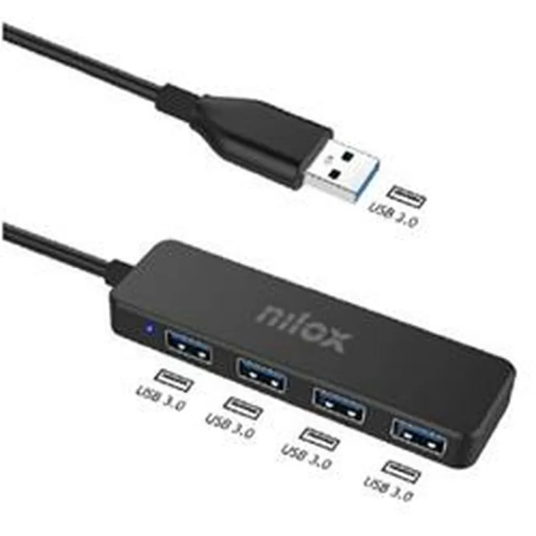 Hub USB 4 Poorten Nilox NXHUB402 Zwart