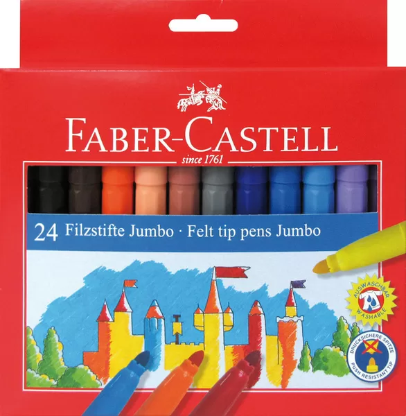 Faber Castell 24 Jumbo Viltstiften 6 Stuks