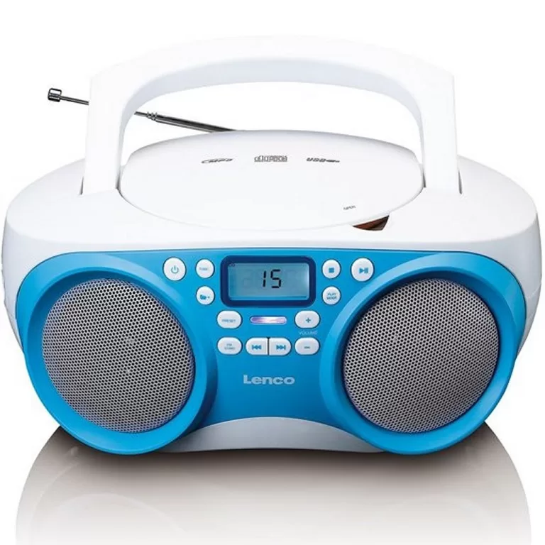 Lenco SCD301 Draagbare Radio CD-Speler met USB-Aansluiting Blauw/Wit
