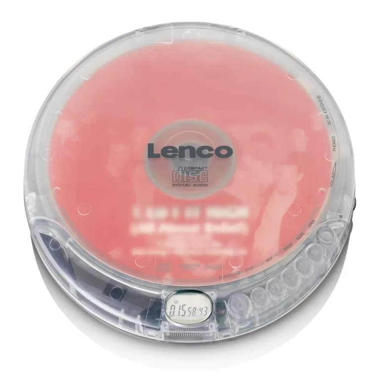 Lenco CD-012TR Portable CD Speler met Oplaadfunctie Transparant