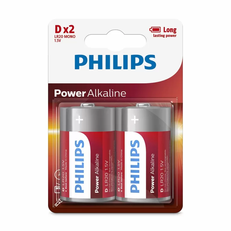 Alkalinebatterijen Philips Power LR20 1