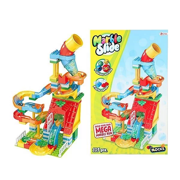 Toi-Toys Blocks Bouwblokken Knikkerbaan 133-delig