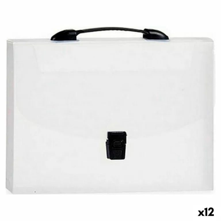 Documentenhouder Briefcase Zwart Transparant A4 (25 x 3 x 33 cm) (12 Stuks)