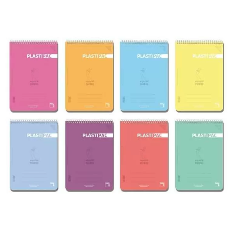 Set notitieboekjes Pacsa Plastipac 5 Onderdelen Multicolour 80 Lakens Din A4