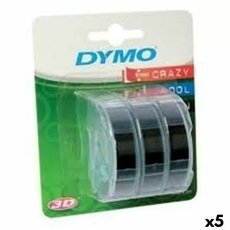 Gelamineerde Tape voor Labelmakers Dymo 84773 9 mm x 3 m Zwart Wit (5 Stuks)