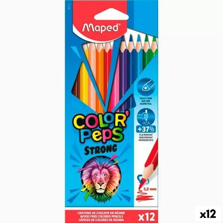 Kleurpotloden Maped Color' Peps Strong Multicolour 12 Onderdelen (12 Stuks)