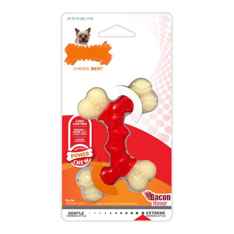 Kauwspeelgoed voor honden Nylabone Extreme Chew Dubbel Bacon Nylon Thermoplast Maat XS