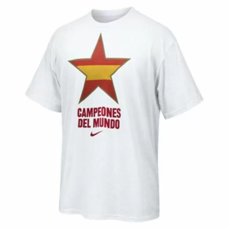 Heren-T-Shirt met Korte Mouwen Nike Estrella España Campeones del Mundo 2010 Wit