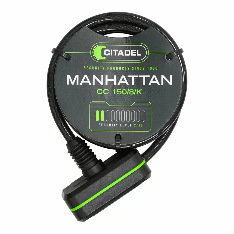 Kabel met slot Citadel Manhattan cc 150/8/k Zwart 150 cm