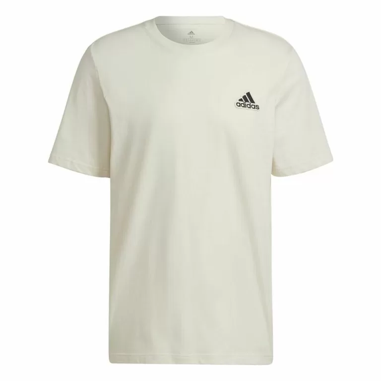 Heren-T-Shirt met Korte Mouwen Adidas Essentials Feelcomfy Wit