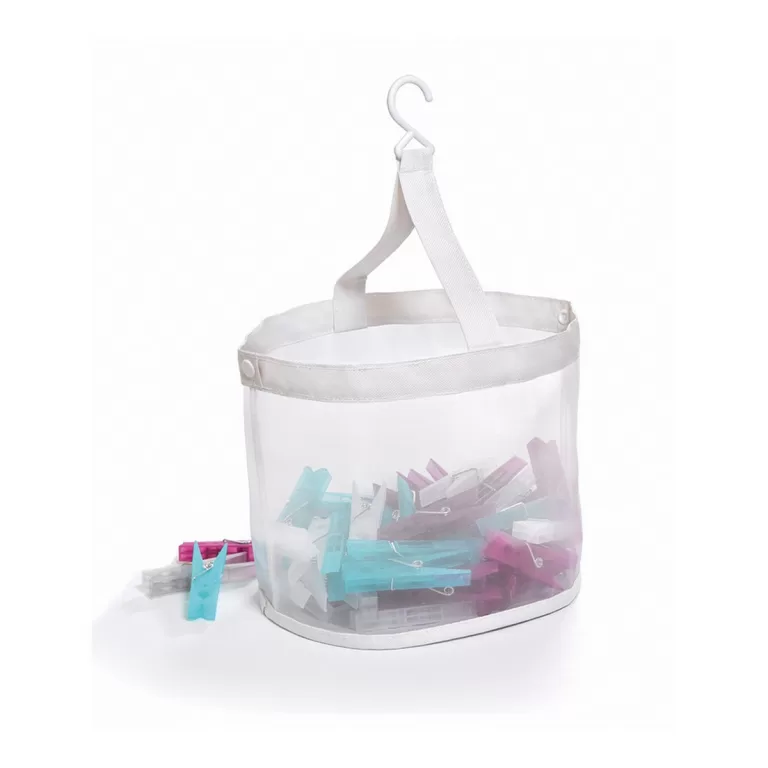 Mand voor wasknijpers Domopak Living Kledinghaken Transparant Plastic (21 Onderdelen)