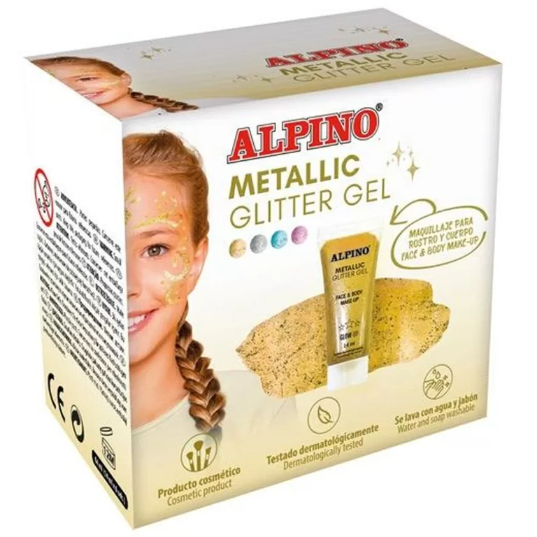 Make-up voor Kinderen Alpino Gel Purpurine Gouden