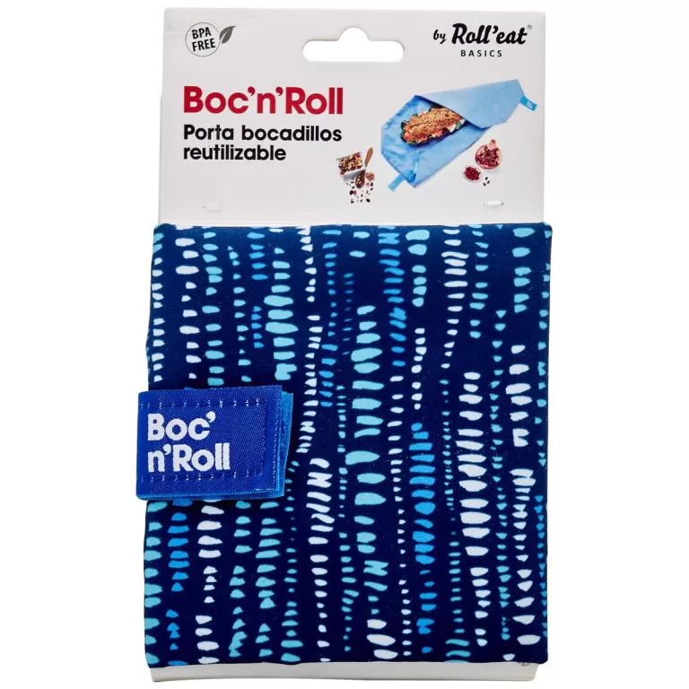 Broodtrommel Roll'eat Boc'n'roll Essential Marine Blauw (11 x 15 cm)