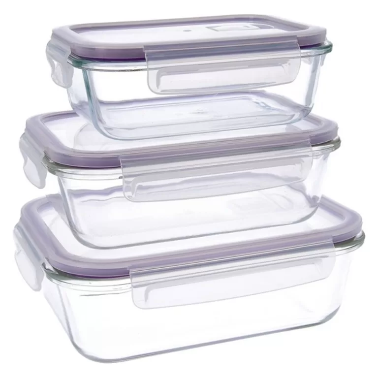 Set Lunchboxen Quid Frost (3 pcs) Transparant Glas 3 Onderdelen