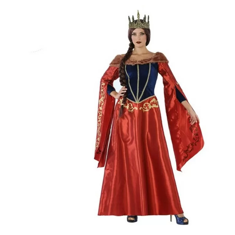 Kostuums voor Volwassenen 113916 Rood Marineblauw Middeleeuwse Koningin