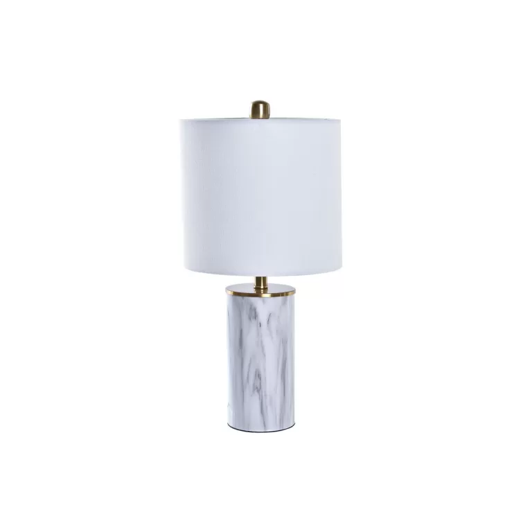 Bureaulamp DKD Home Decor Gouden Wit 220 V 50 W Modern (23 x 23 x 47 cm)