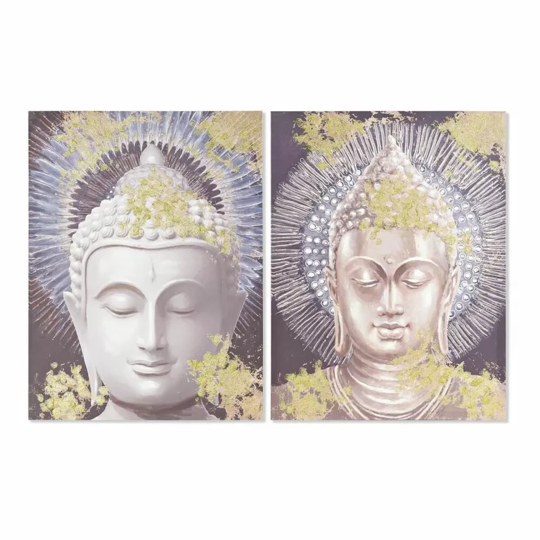 Schilderij DKD Home Decor Boeddha 60 x 3 x 80 cm Orientaals (2 Stuks)